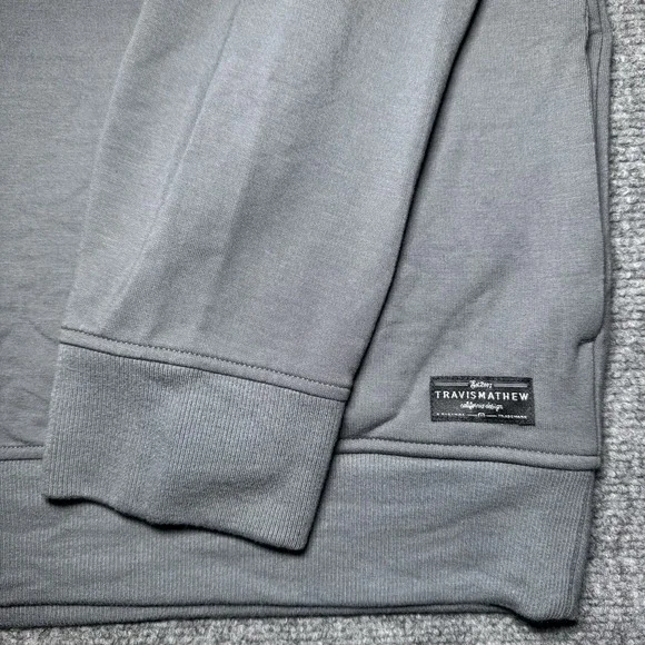 Travis Mathew Newport 1/4 Zip Fleece Mens Large Shade Gray Golf Embroidered NEW - Picture 5 of 14